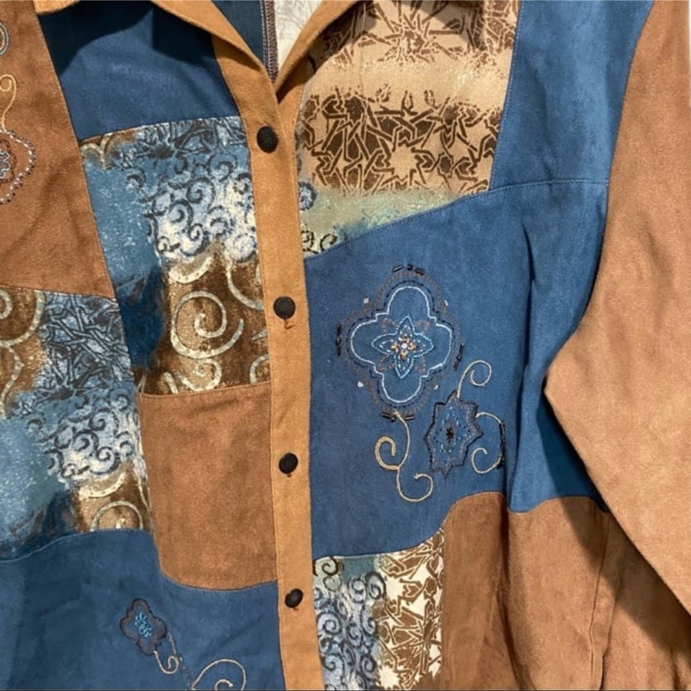 Napa Valley Embraided Patchwork Buttoned Down Wom… - image 5